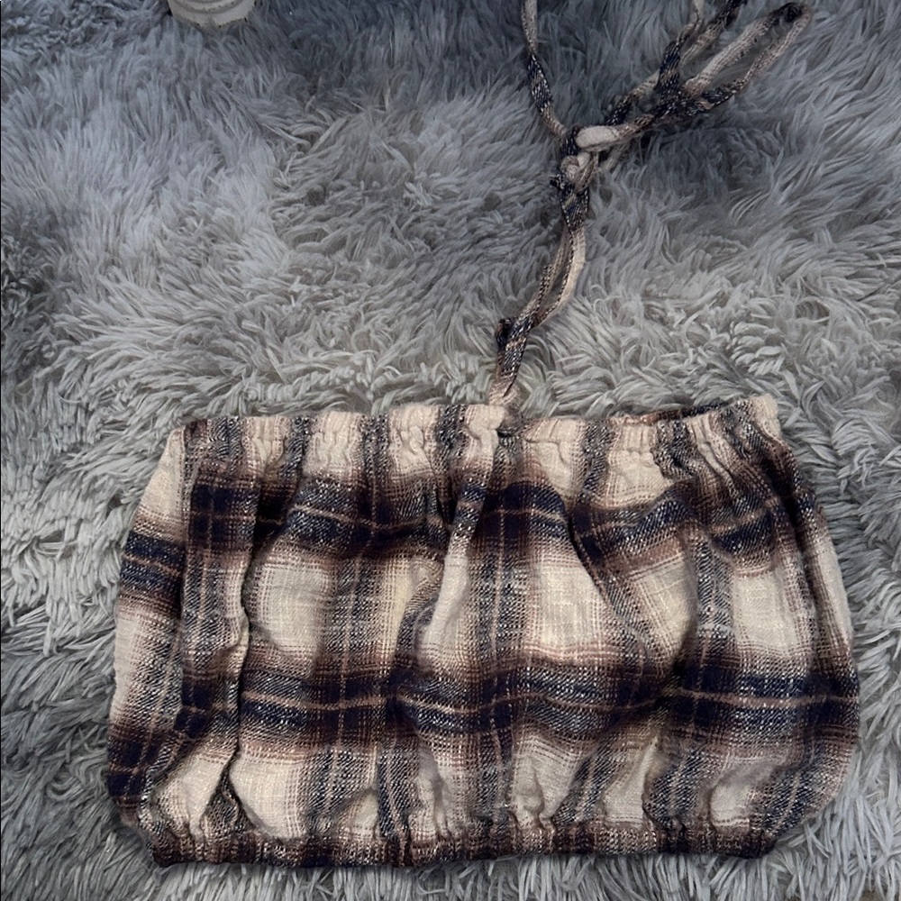 Plaid Tube halter Top